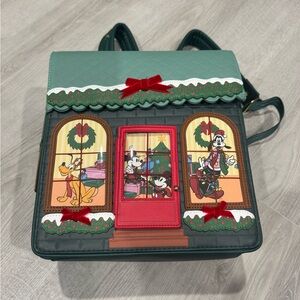 NWT Disney x Loungefly | Mickey & Friends Holiday House Mini Backpack